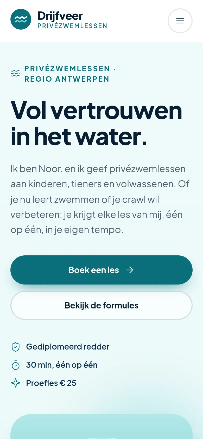 Drijfveer privézwemlessen op een gsm