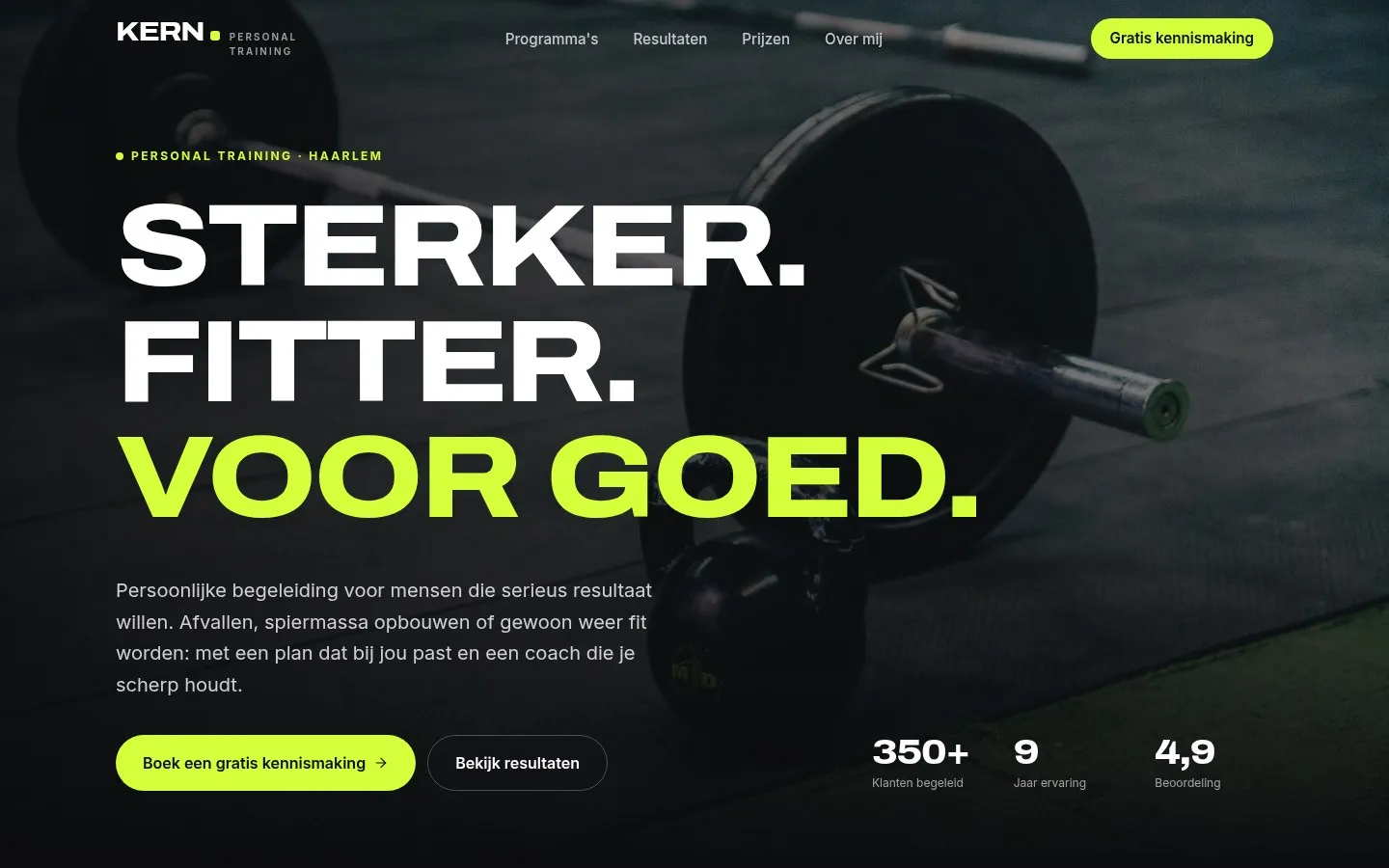 Homepage van KERN Personal Training