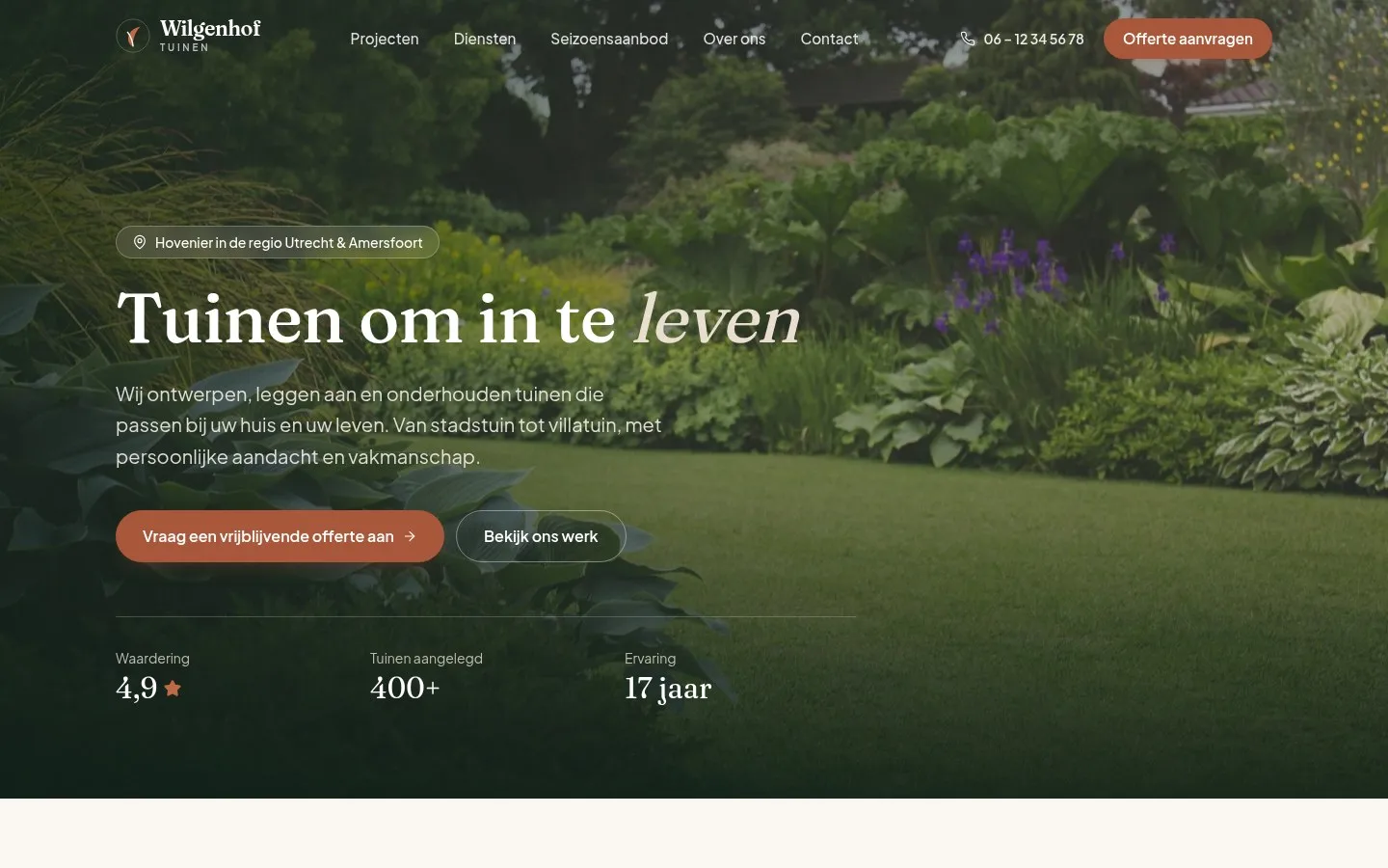 Homepage van Wilgenhof Tuinen